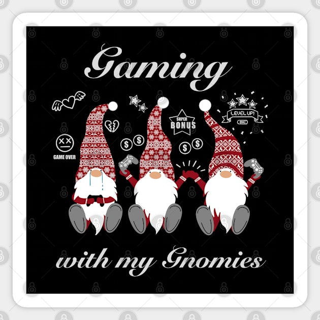 Gaming with my gnomies Sticker by The Y Siblings